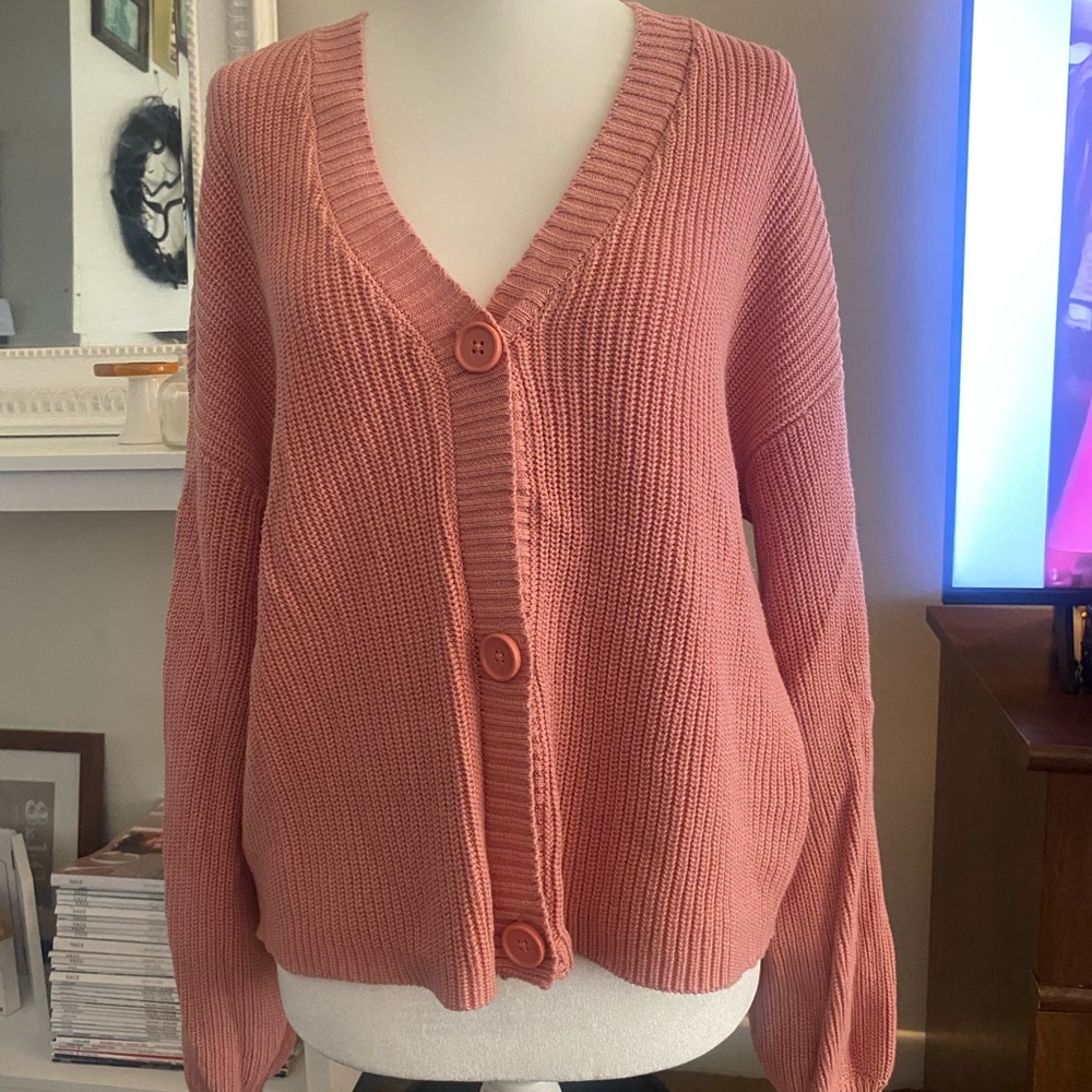 Wonder Nation Coral Button-Up Cardigan